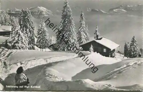 Rigi - Kaltbad - Schlittenweg - Foto-AK - Verlag Globetrotter Luzern gel. 1953