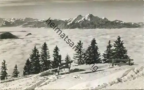 Blick vom Rigi auf Pilatus - Foto-AK gel. 1958