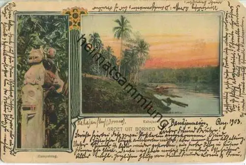 Borneo - Hampatong - Kahajan-rivier - Nederlandsch-Indie - Verlag Rob. Hennemann & Co Bandjermasin