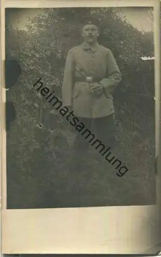 Soldat - Portraitaufnahme - Uniform - Rückseite beschrieben 1915