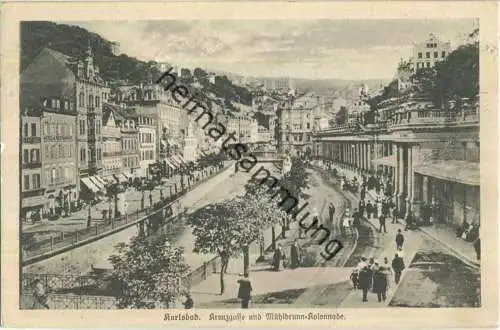 Karlsbad - Kreuzstrasse mit Mühlbrunn-Kolonnade - Verlag L. W. K. 1925