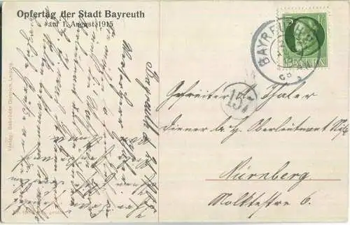 Bayreuth - Opfertag 1915 - signiert Arthur Thiele - Verlag Gebrüder Dietrich Leipzig