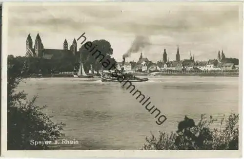 Speyer - Rhein - Dampfer - Foto-Ansichtskarte - Verlag Gebrüder Metz Tübingen