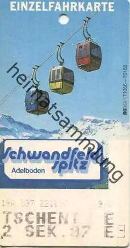 Schweiz - Adelboden - Schwandfeldspitz - Tschentschenalp - Einzelfahrkarte 1997