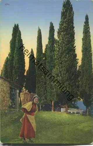 Garda - Lago di Garda - Rocca con cipressi - Verlag Paul Bender Zürich