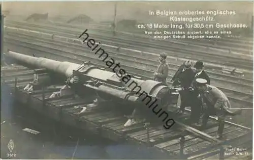 Belgien - Englisches Küstengeschütz für 30,5 cm Geschosse - Verlag Photo Union Berlin SW 11 Nr. 3512
