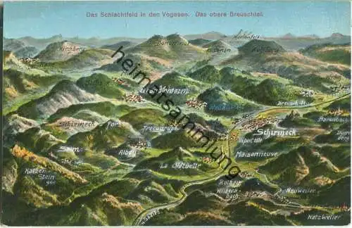 Schlachtfeld in den Vogesen - Breuschtal - Vogelschau - Verlag Emil Hartmann Strassburg