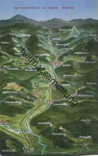 Schlachtfeld in den Vogesen - Weilertal - Vogelschau - Verlag Emil Hartmann Strassburg