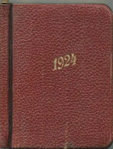 Taschenkalender 1924 - Siemens & Halske AG Siemens-Schuckertwerke GmbH - Notizbuch - Stift - Ledereinband - Goldschnitt