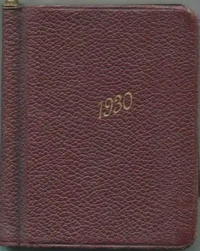 Taschenkalender 1930 - Siemens & Halske AG Siemens-Schuckertwerke AG - 22. Jahrgang - Notizbuch - Stift - Ledereinband -