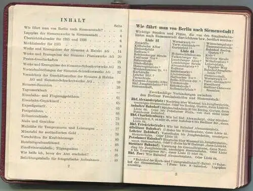 Taschenkalender 1935 - Siemens 27. Jahrgang - Notizbuch - Stift - Ledereinband - ungebraucht