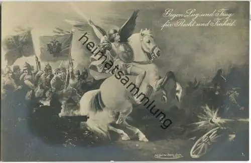 Gegen Lug und Trug für Recht und Freiheit - Amazone - signiert Charles Scolik Wien 1914