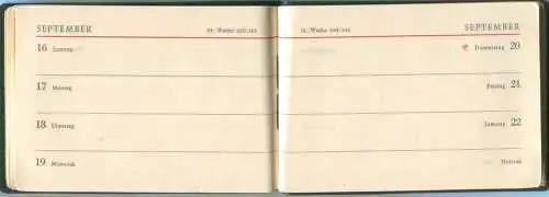 Taschenkalender 1956 - Lüderitz & Bauer AG für Buchgewerbe - Ledereinband Goldschnitt - unbenutzt