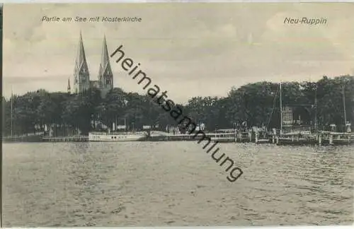 Neuruppin - Klosterkirche - Partie am See - Verlag M. Glückstadt & Münden Hamburg