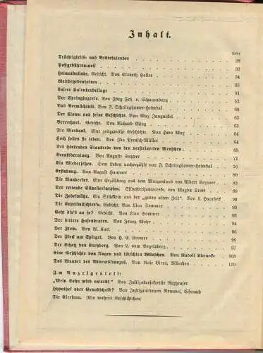 Deutschland - Großer Volkskalender des Lahrer hinkenden Boten für 1933 - 180 Seiten - Kalender - Trächtigkeits- und Brüt