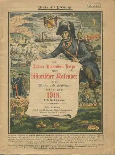 Deutschland - Des Lahrer hinkenden Boten neuer historischer Kalender für den Bürger und Landmann auf das Jahr 1918 - 120