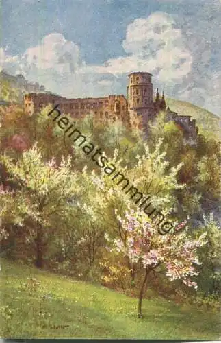 Heidelberg - signiert F. Huth - Schloss - Verlag Jul. Wettstein Nachfolger Heidelberg