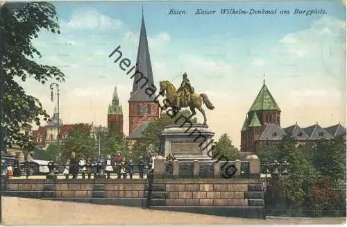 Essen - Burgplatz - Kaiser Wilhelm Denkmal - Verlag Cramers Kunstanstalt Dortmund - Feldpost