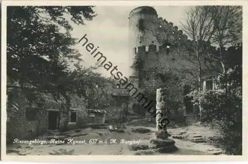 Ruine Kynast - Burghof - Riesengebirge - Verlag  Max Umlauf Hirschberg - Foto-AK ca. 1930