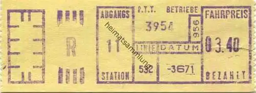 Schweiz - P.T.T. Betriebe - Fahrschein
