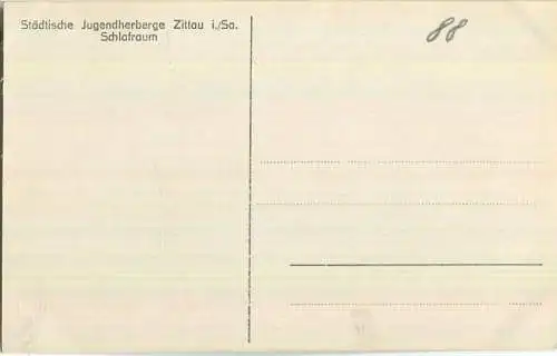 Zittau - Städtische Jugendherberge Schlafraum - Foto-AK ca. 1930
