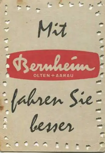 Schweiz - Stadtomnibus Olten - Inhaber-Abonnement Fahrkarte 100 Coupons Fr. 7.50 - rückseitig Werbung Mit Bernheim Olten