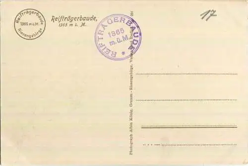 Riesengebirge - Reifträgerbaude - Verlag Kurt Endler - AK ca. 1930