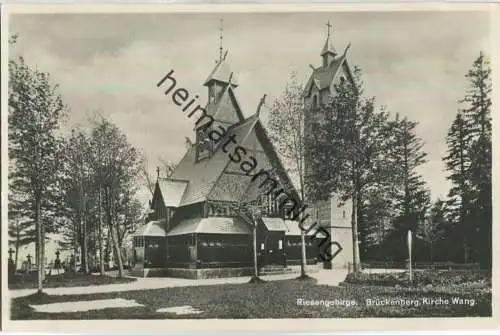 Riesengebirge - Kirche Wang - Brückenberg - Verlag Paul Wenzel & Sohn Krummhübel - Foto-AK ca. 1930