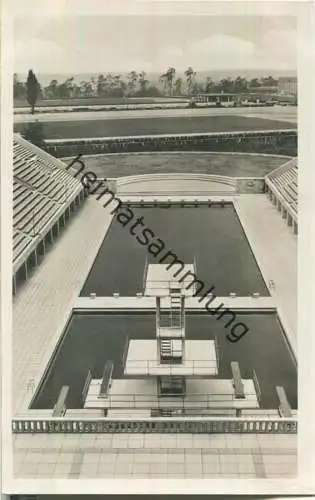 Berlin - Reichssportfeld - Schwimmstadion - Foto-Ansichtskarte - Amtliche Olympia-Postkarte Nr. 3