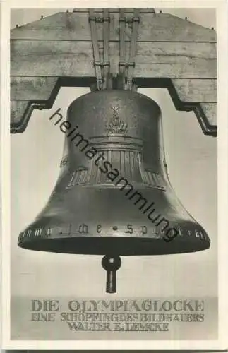 Olympia Glocke für die Olympischen Spiele 1936 - Foto-Ansichtskarte- Walter E. Lemcke - Foto-Ansichtskarte
