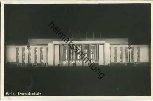 Berlin - Deutschlandhalle - Nachtaufnahme - Foto-AK 30er Jahre