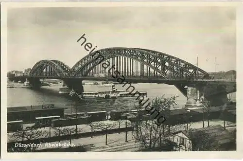 Düsseldorf - Rheinbrücke - Dampfer - Foto-AK 30er Jahre