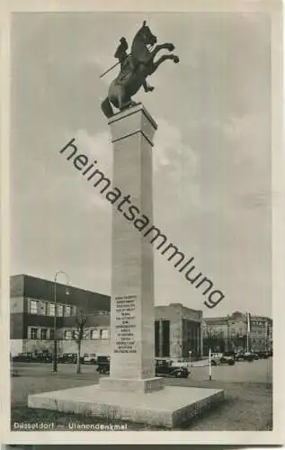 Düsseldorf - Ulanendenkmal - Foto-AK 30er Jahre - Verlag Platow's Kunstanstalt Düsseldorf