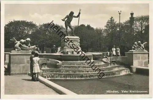 München - Vater Rheinbrunnen - Foto-Ansichtskarte 30er Jahre - Verlag A. Lengauer München
