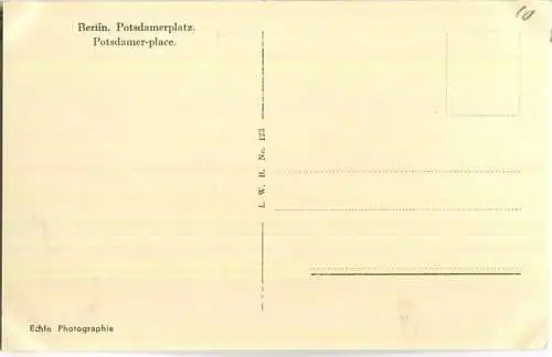 Berlin - Potsdamer Platz - Bus - Strassenbahn - Pschorr-Haus - Foto-Ansichtskarte - Verlag I. W. B. Nr. 123