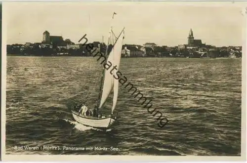 Bad Waren - Müritzsee - Segelboot - Foto-Ansichtskarte 30er Jahre - Verlag J. Goldiner Berlin