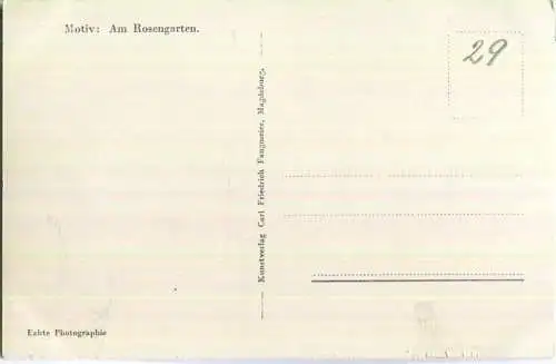 Rostock - Rosengarten - Foto-Ansichtskarte 30er Jahre - Verlag Carl Friedrich Fangmeier Magdeburg