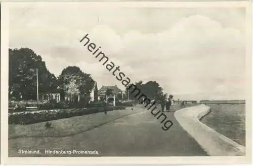 Stralsund - Hindenburg-Promenade - Foto-Ansichtskarte 30er Jahre