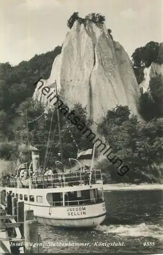 Insel Rügen - Stubbenkammer - Königsstuhl - Passagierdampfer Usedom Sellin - Foto-Ansichtskarte 30er Jahre