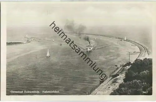 Swinemünde - Hafeneinfahrt - Foto-Ansichtskarte 30er Jahre - Verlag H. Rubin & Co Dresden
