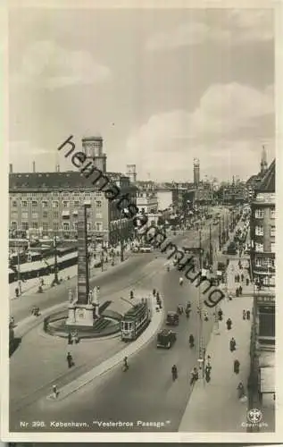 Kobenhavn - Vesterbros Passage - Strassenbahn - Foto-Ansichtskarte 30er Jahre - Verlag Alex Vincent