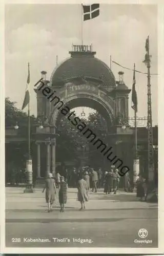 Kobenhavn - Tivoli's Indgang - Foto-Ansichtskarte 30er Jahre - Verlag Alex Vincent
