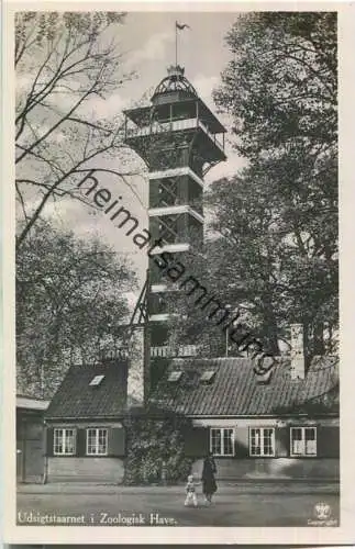 Kobenhavn - Udsigtstaarnet i Zoologisk Have - Foto-Ansichtskarte 30er Jahre - Verlag Alex Vincent
