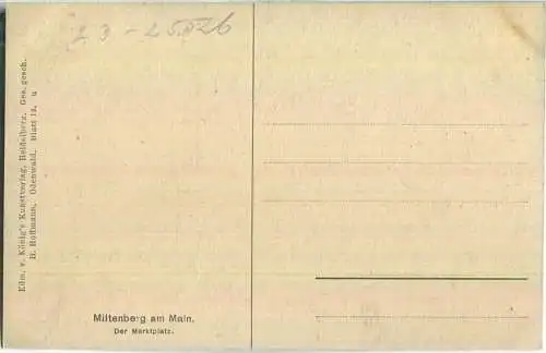 Miltenberg - Der Marktplatz - Künstlerkarte signiert H. Hoffmann - Verlag Edm. von König Heidelberg