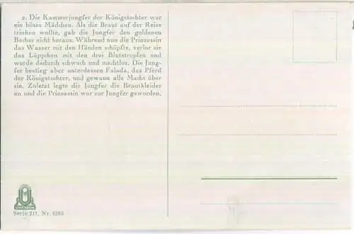 Die Gänsemagd - Brüder Grimm - Künstlerkarte signiert O. Kubel - Verlag Uvachrom Serie 241 Nr. 4383