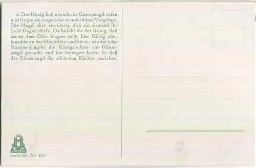 Die Gänsemagd - Brüder Grimm - Künstlerkarte signiert O. Kubel - Verlag Uvachrom Serie 241 Nr. 4386