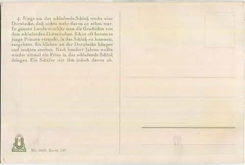 Dornröschen - Brüder Grimm - Künstlerkarte signiert O. Kubel - Verlag Uvachrom Nr. 3803 Serie 140