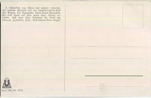 Hans im Glück - Brüder Grimm - Künstlerkarte signiert G. Hinke - Verlag Uvachrom Serie 298 Nr. 4776