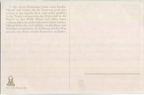 Hänsel und Gretel - Brüder Grimm - Künstlerkarte signiert O. Kubel - Verlag Uvachrom Nr. 3712 Serie 125