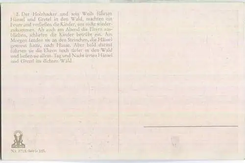 Hänsel und Gretel - Brüder Grimm - Künstlerkarte signiert O. Kubel - Verlag Uvachrom Nr. 3713 Serie 125